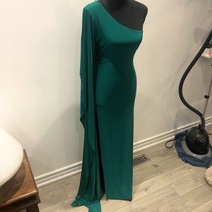 One shoulder maxi dress with side split